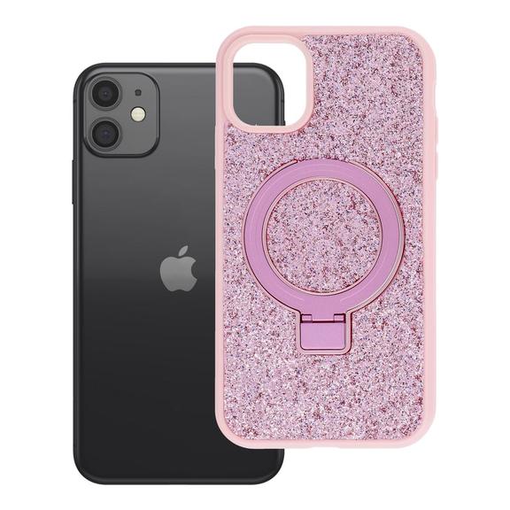 Etui na iPhone 11 Quartz Circle Stand Mag Cover różowe