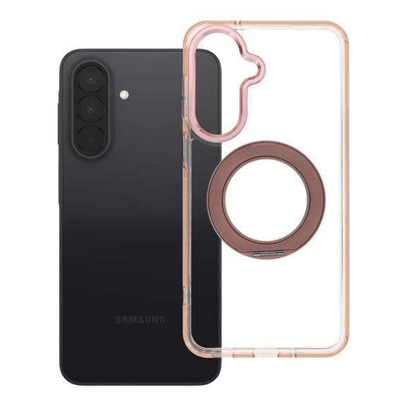 Etui na Samsung A27 Frame Circle Stand zgodne z MagSafe złote