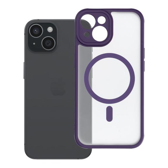 Etui na iPhone 15 Full Matte Mag Cover zgodne z MagSafe fioletowy