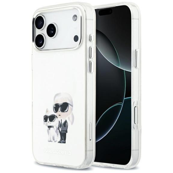 KARL LAGERFELD futerał do IPHONE 17 Pro Max kompatybilny z MagSafe KLHMP17XHMKCAQOH (IML Aquarelle K&C & Logo) biały