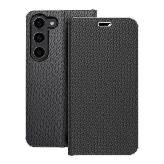 Etui z klapką na Samsung S23 Luna Book Carbon czarne