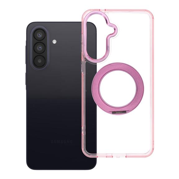 Etui na Samsung A57 Frame Circle Stand zgodne z MagSafe różowe