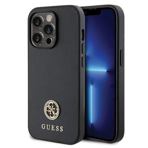 GUESS futerał do IPHONE 15 Pro GUHCP15LPS4DGPK (Strass Metal Logo) czarny