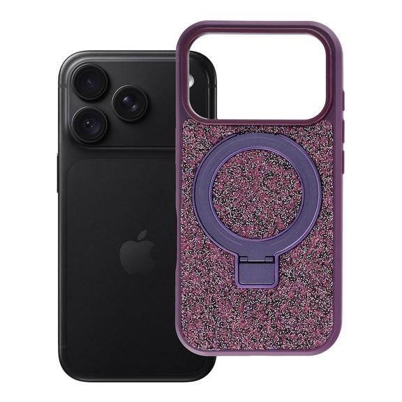 Etui na iPhone 18 Pro / 17 Pro Quartz Circle Stand Mag Cover dark cherry