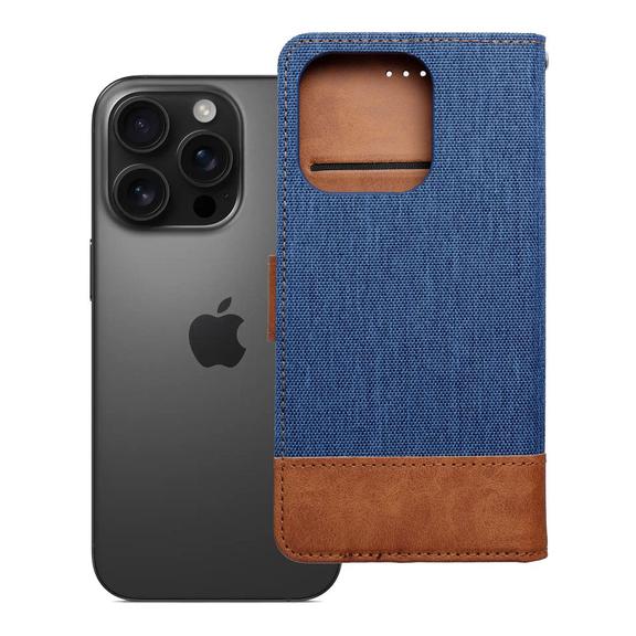 Etui z klapką na iPhone 16 PRO Jeans Book niebieskie