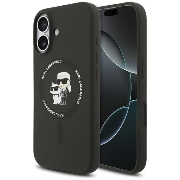 KARL LAGERFELD futerał do IPHONE 17 kompatybilny z MagSafe KLHMP17SSCMKCRHK (Silicone KC Body Ring) czarny