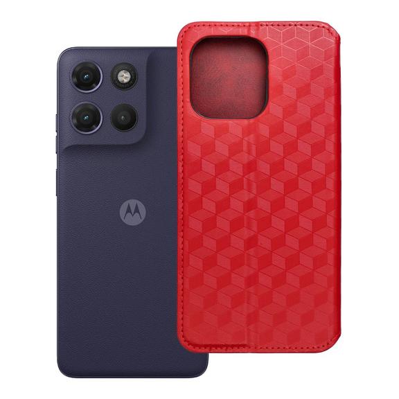 Etui z klapką na Motorola G17 POWER Cubic Book czerwone