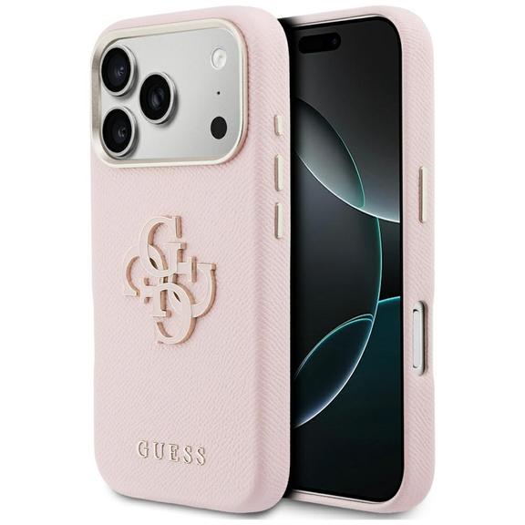 GUESS futerał do IPHONE 17 Pro Max GUHCP17X5PS4RGGP (PU FW Resin Logo) różowy