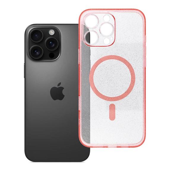 Etui na iPhone 16 PRO MAX Clear Mag Cover (Str / Camera Protection) zgodne z MagSafe  różowe glitter
