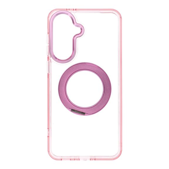 Etui na Samsung A37 Frame Circle Stand zgodne z MagSafe różowe