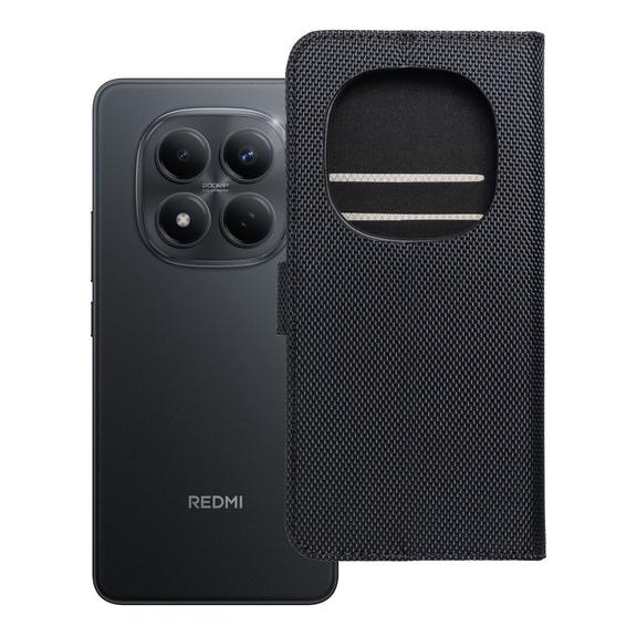 Etui z klapką na Xiaomi Redmi NOTE 15 PRO PLUS 5G 4Card RFID antykradzieżowe tech fabric czarne