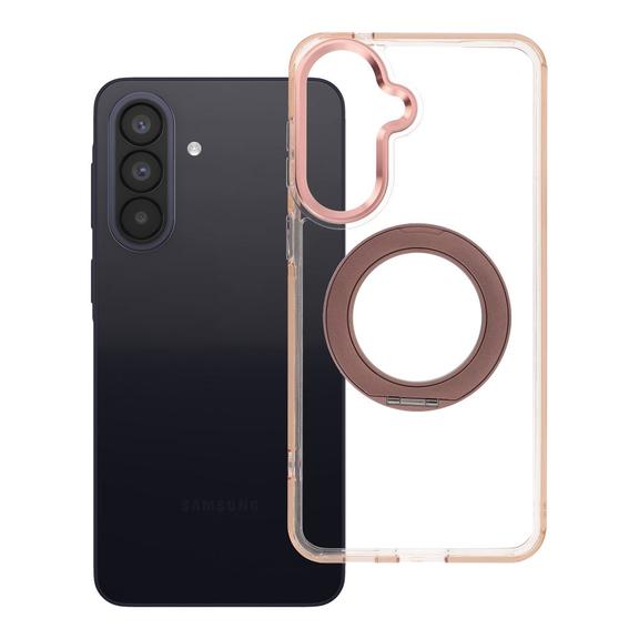 Etui na Samsung A57 Frame Circle Stand zgodne z MagSafe złote