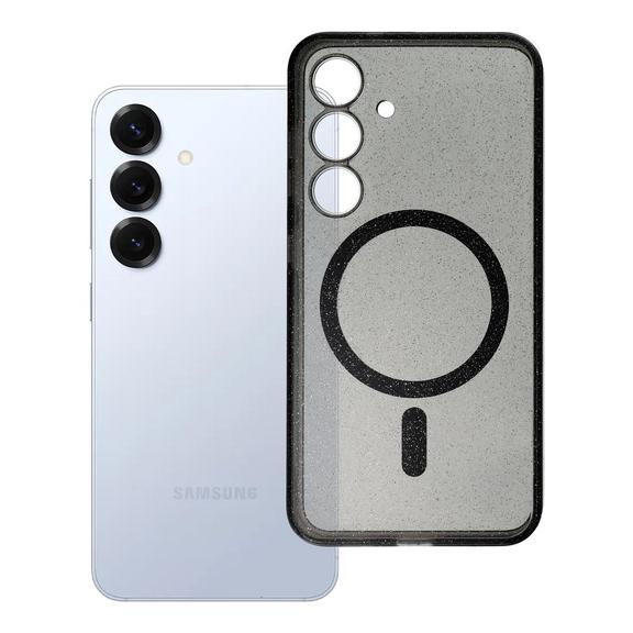 Futerał do Samsung S25 Clear Mag Cover (STR) zgodny z MagSafe czarny glitter