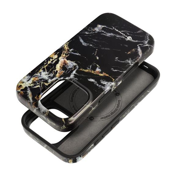 Etui na iPhone 16 PRO Forcell F-Protect Mirage zgodne z MagSafe Military Drop-Test black marble
