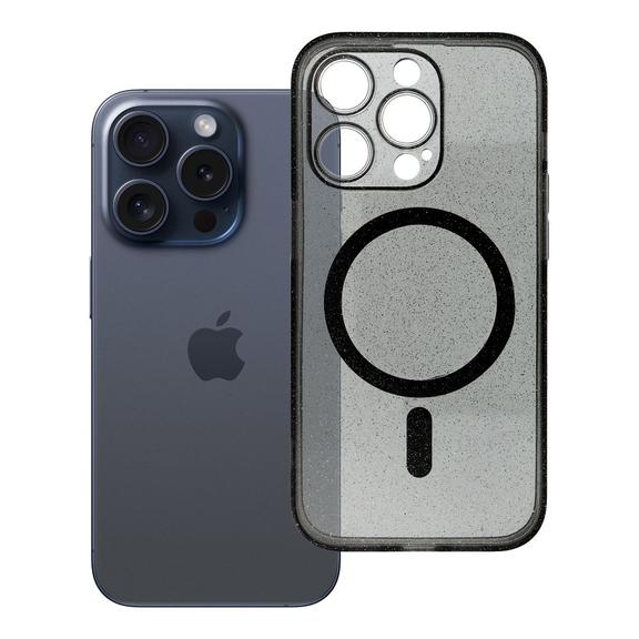 Etui na iPhone 14 PRO Clear Mag Cover - Glitter (Str / Camera Protection) zgodne z MagSafe  czarne glitter