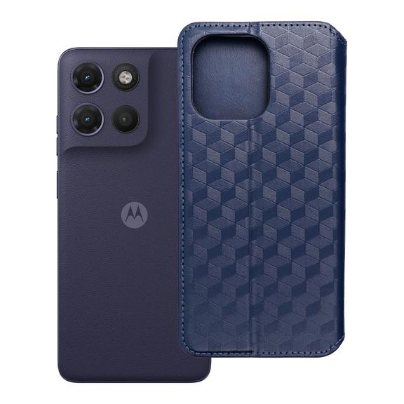 Etui z klapką na Motorola G17 POWER Cubic Book niebieskie