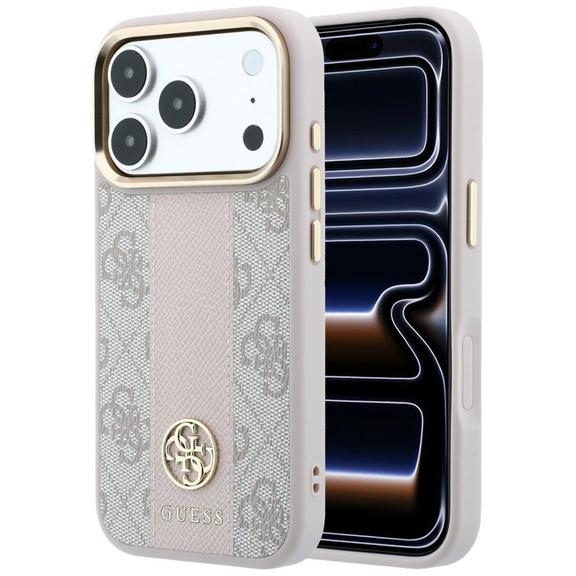 GUESS futerał do IPHONE 18 Pro Max/17 Pro Max kompatybilny z MagSafe (Stripe Round and Classic Logos 4G) różowy