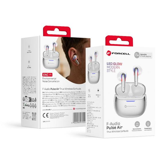 Słuchawki bezprzewodowe douszne TWS Forcell F-Audio Pulse Air ENC srebrny 0INT