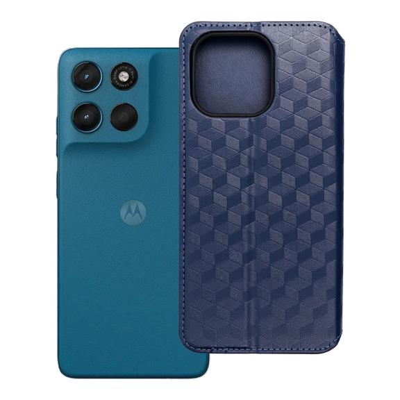 Etui z klapką na Motorola G57 POWER Cubic Book niebieskie
