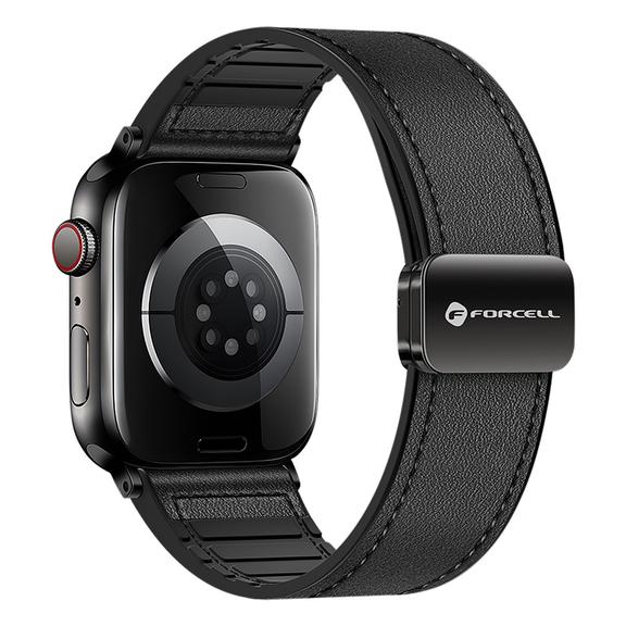 Pasek do Apple Watch Forcell F-Design FA21 magnetyczny skóra ekologiczna 38 / 40 / 41 mm czarny