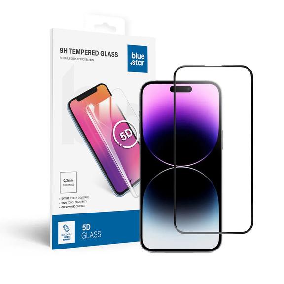 Szkło hartowane do iPhone 14 PRO MAX (full glue) Blue Star 5D czarne