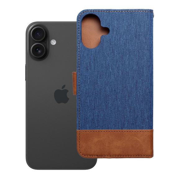 Etui z klapką na iPhone 16 PLUS Jeans Book niebieskie