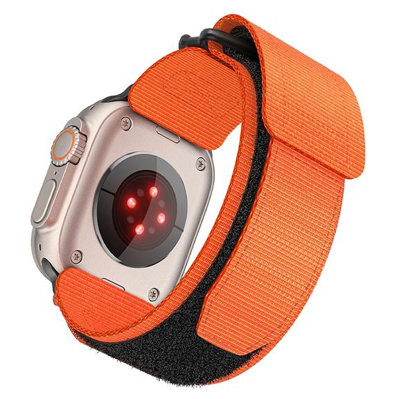 Pasek do Apple Watch Forcell F-Design FA05 rzep nylon 42 / 44 / 45 / 49 mm pomarańczowy