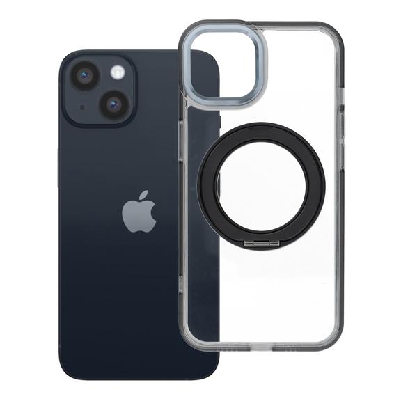 Etui na iPhone 14 Frame Circle Stand zgodne z MagSafe czarne