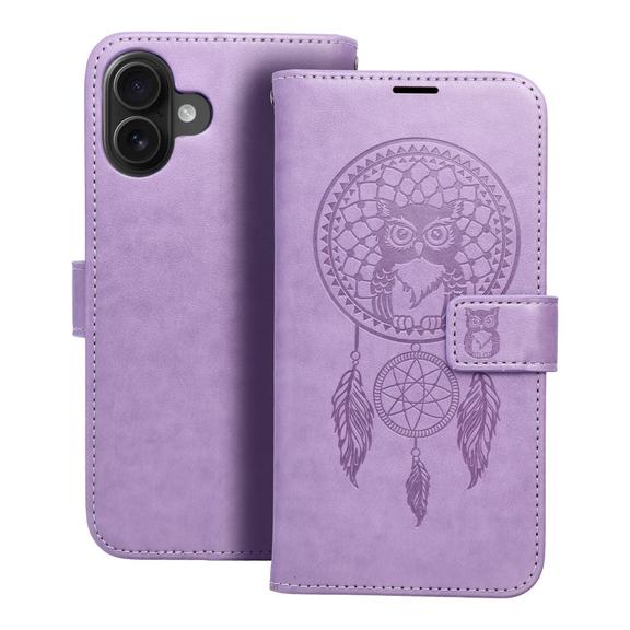 Etui z klapką na iPhone 16 PLUS Mezzo Book łapacz snów fioletowe