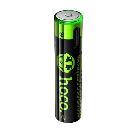 Bateria akumulatorowa AAA R3 320 mAh z gniazdem USB C + kabel USB A do 2 x USB C 2 szt Hoco JA4 czarna