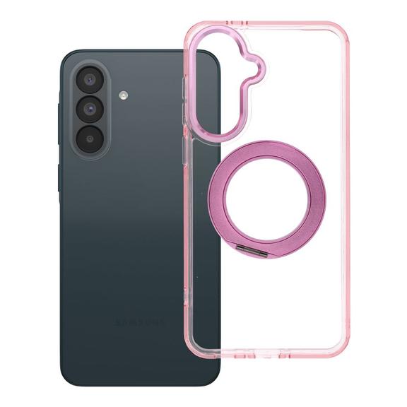 Etui na Samsung A37 Frame Circle Stand zgodne z MagSafe różowe