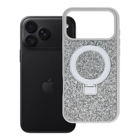 Etui na iPhone 18 Pro Max / 17 Pro Max Quartz Circle Stand Mag Cover srebrne