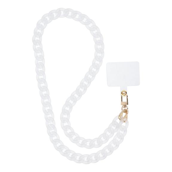 Smycz do telefonu, Zawieszka do telefonu - PANAMA LONG / długość sznura 80cm (40cm w pętli) / na szyję - biały