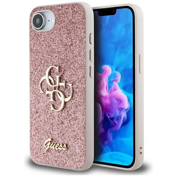 GUESS futerał do IPHONE 16e (SE 4 2025) GUHCPSE4HG4SGP (Fixed Glitter Big 4G) różowy