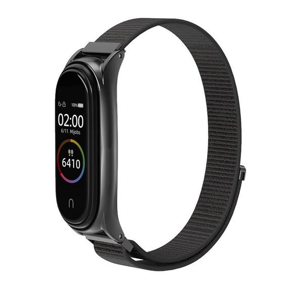Pasek nylonowy do XIAOMI Mi Band 5 / 6 / 7 czarny (05)