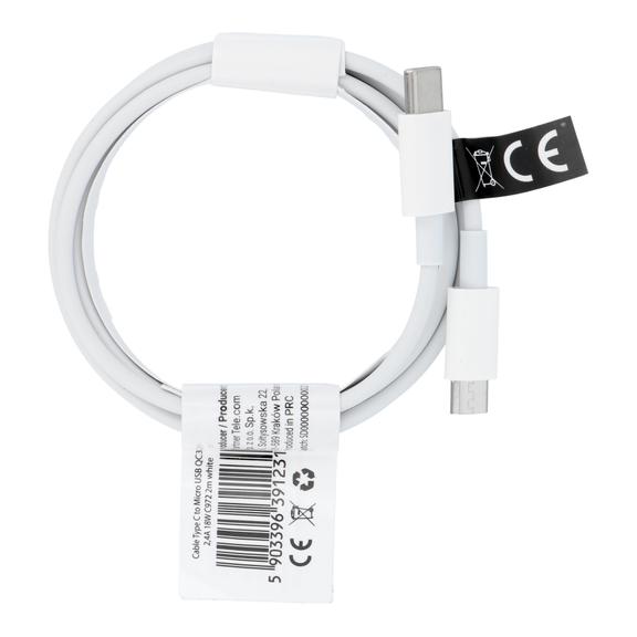 Kabel USB C do Micro USB QC3.0 2,4A 18W C972 2 m biały