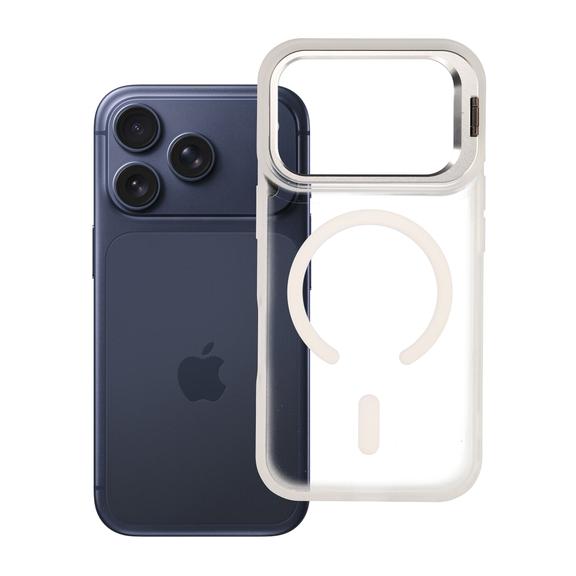 Etui na iPhone 18 Pro / 17 Pro Forcell F-Protect Shadow Stand Premium zgodne z MagSafe srebrne 0INT