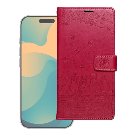 Etui z klapką na Samsung A37 Mezzo Book koty czerwone