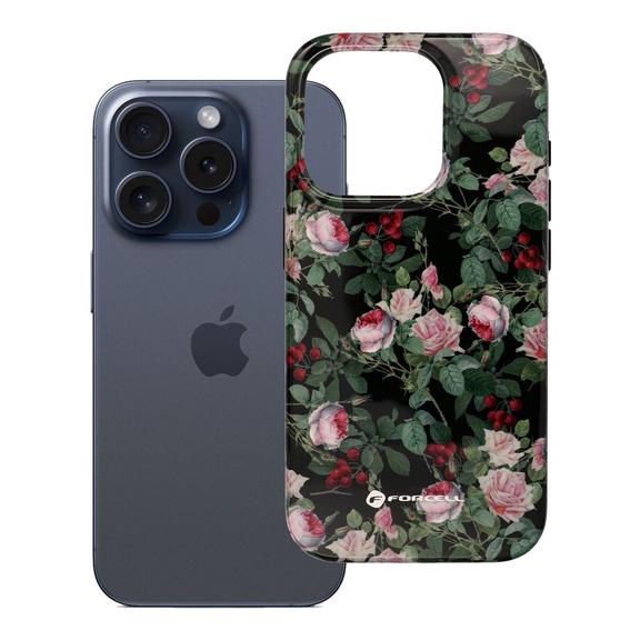 Etui na iPhone 15 PRO Forcell F-Protect Mirage zgodne z MagSafe Military Drop-Test rose drama