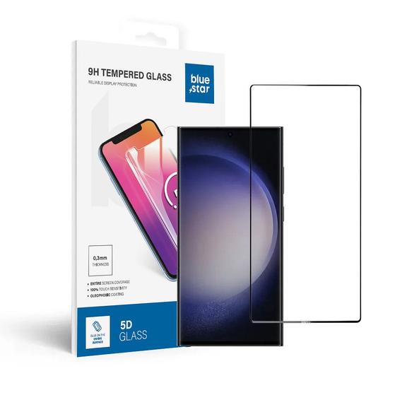 Szkło hartowane do Samsung Galaxy S23 ULTRA (full glue / case friendly) Blue Star 5D czarne