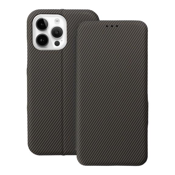 Etui z klapką na iPhone 14 PRO MAX Folio Side Magnet brązowe