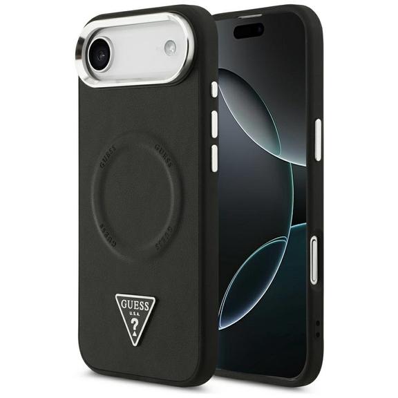 GUESS futerał do IPHONE 17 Air kompatybilny z MagSafe GUHMP17MPSDTSCMK (PU W/ Triangle Logo) czarny