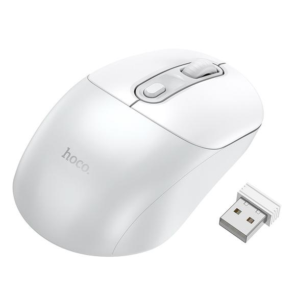 Myszka bezprzewodowa Hoco 2.4G 1600 dpi GM28 biało szara
