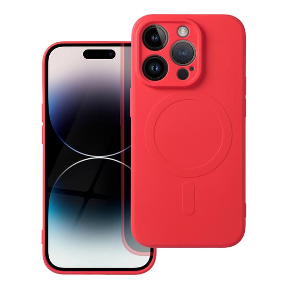 Etui na iPhone 14 PRO Silicone Mag Cover zgodne z MagSafe (camera protection) czerwone