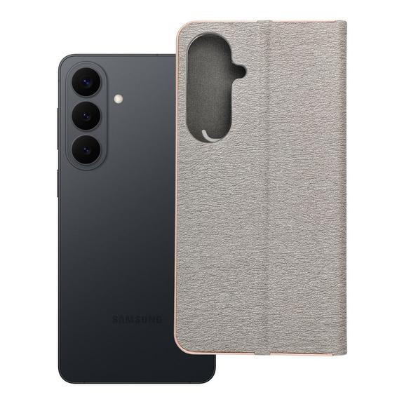 Etui z klapką na Samsung S26 PLUS Luna Book Gold srebrne