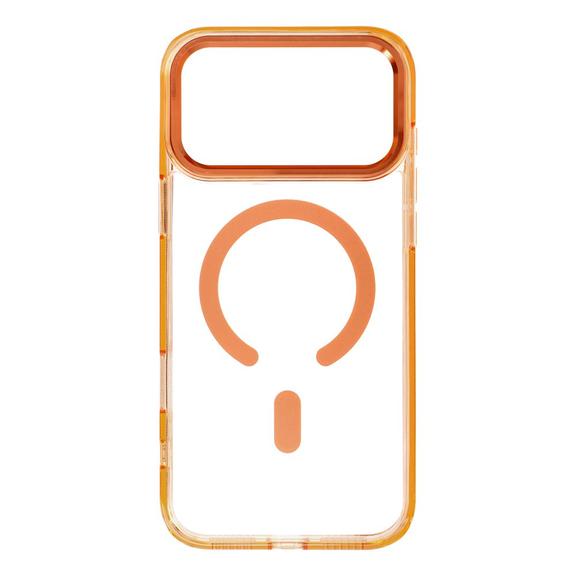 Etui na iPhone 18 Pro Max / 17 Pro Max Frame Clear Hybrid Mag Cover zgodny z MagSafe pomarańczowe