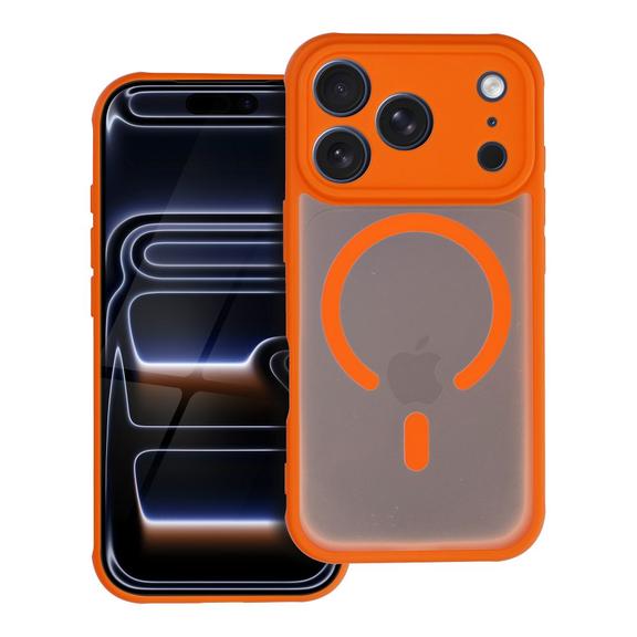 Futerał do iPhone 15 PRO Full Matte Mag Cover zgodny z MagSafe pomarańczowy