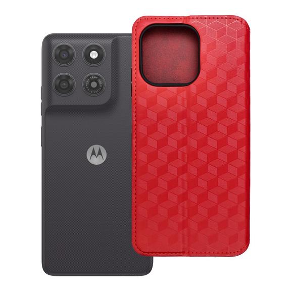 Etui z klapką na Motorola G37 POWER Cubic Book czerwone