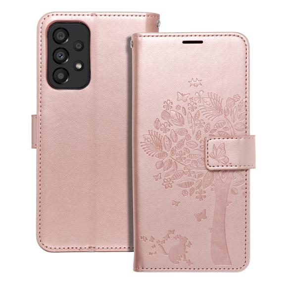 Etui z klapką na Samsung A33 5G Mezzo Book drzewo złoto-różowe