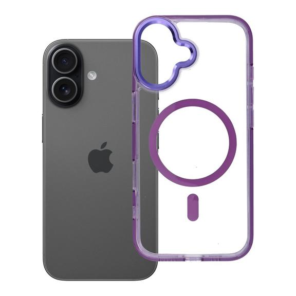Futerał do iPhone 17 Frame Clear Hybrid Mag Cover zgodny z MagSafe fioletowy